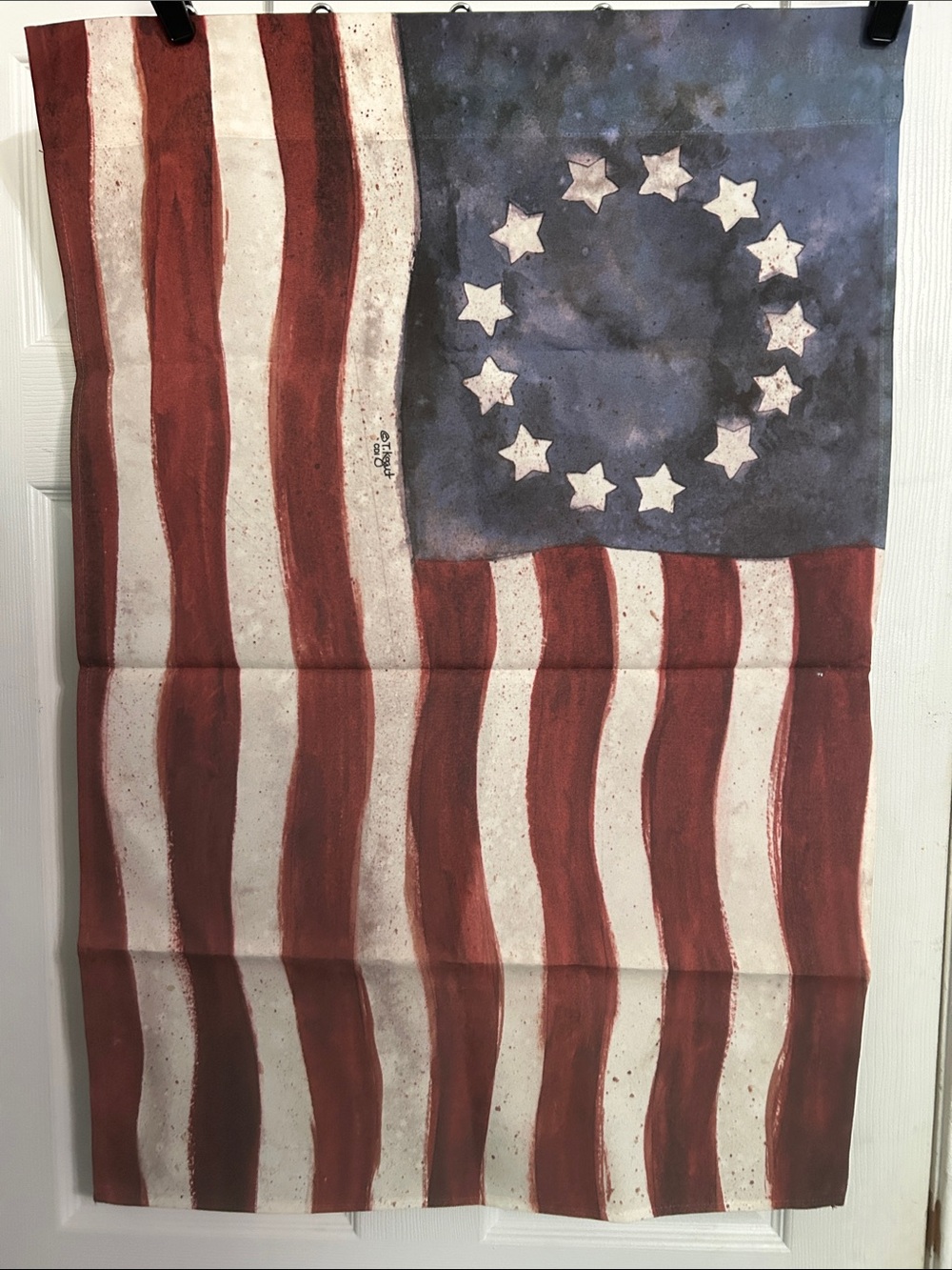 Vintage Style Betsy Ross American Flag Garden Banner - Red, White, Blue